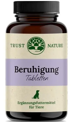 Produktbild: Trust Nature | Beruhigungsmittel für Hunde | gegen Angst, Stress, Anspannung, Bellen & aggressives Verhalten | Baldrian, Hopfen, Melisse, Passionsblume | 120 Beruhigungstabletten