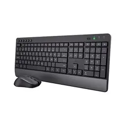Produktbild: Trust Tastatur Maus Set Kabellos, Deutsches QWERTZ-Layout, Nachhaltiges Design, Kabellose Tastatur mit Funkmaus, Leise und Ergonomische Combo, 48 Monaten Batterielaufzeit, 2.4 GHz, PC, Laptop, Schwarz