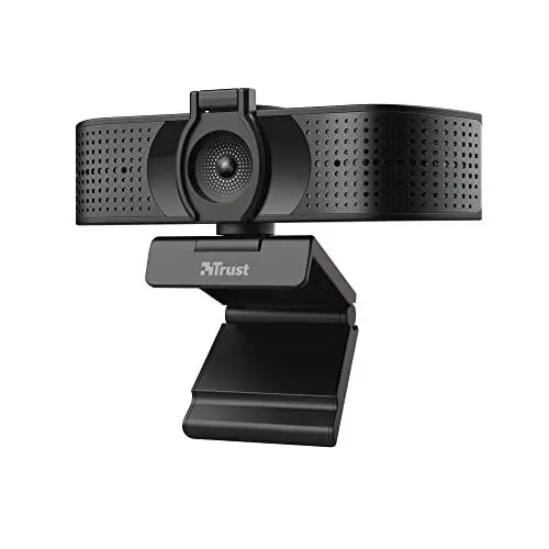 Produktbild: Trust Teza 4K Ultra HD Webcam, 3840x2160 mit 2 Mikrofonen und Autofokus, 30 FPS, USB Plug & Play, Web Kamera für Teams, Zoom, Skype, PC, Laptop, Mac, MacBook - Schwarz