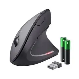 Produktbild: Trust Verto Kabellose Vertikale Maus, Wireless Ergonomische Maus, Vorbeugung Gegen Mausarm/Tennisarm (RSI Syndrom), 800-1600 DPI, Funkmaus für Rechtshänder, PC, Computer, Laptop, Mac, mit Batterien
