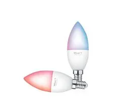 Produktbild: Trust WiFi E14 Smart Lampe, Farbwechsel LED Birne, Leuchtmittel für Alexa und Google Home, Kein Hub Erforderlich, 2.4GHz Glühbirne RGB, WI-Fi Lampe, Weiß & Farbig - 2er-Pack