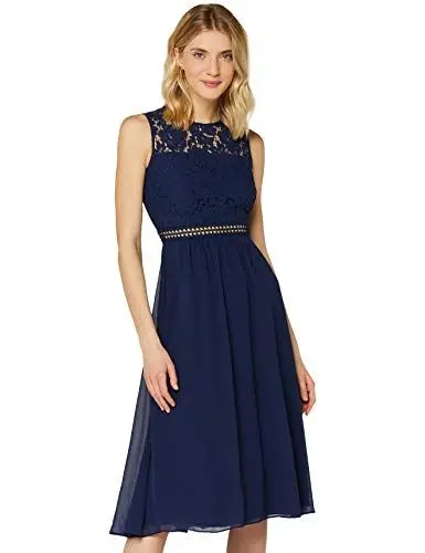 Produktbild: Truth & Fable Damen Midi-Spitzenkleid, Blau, 36