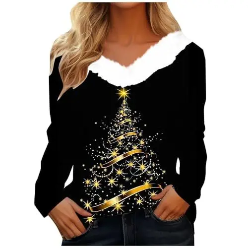 Produktbild: tsaChick Basic Langarmshirt Damen Shirt Weiß Damen Halloween Shirt Damen Langarmshirt Damen Eng T-Shirts Longsleeve Damen Sport Dünner Pullover Damen Baumwoll Pullover Damen Basic Top Damen