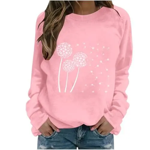 Produktbild: tsaChick Shirt Damen Oversize Shirt Damen Damen Tshirt Langarm Langarmshirt Weiß Damen Halloween T Shirt Damen Langarmshirt Damen 3Er Set Basic Stehkragen Shirt Damen Pullover Baumwolle Damen