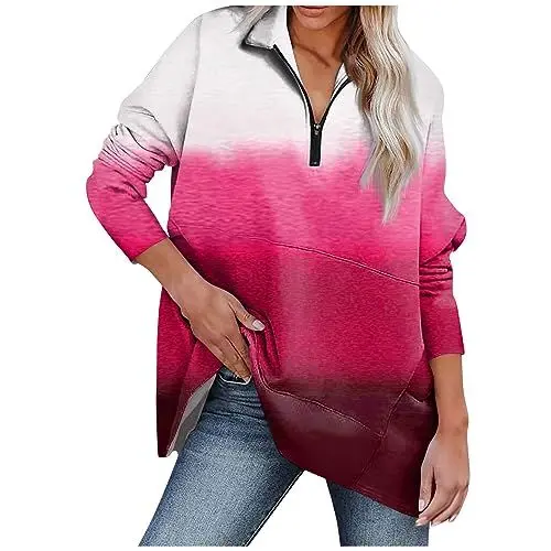 Produktbild: Tsamuo Half Zip Sweatshirts Cropped Hoodies Fleece Womens Quarter Zip Up Pullover Pullover Herbst Outfits 2023 Winterkleidung
