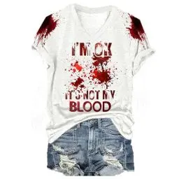 Produktbild: T-Shirt Damen Große Größen V-Ausschnitt Halloween-Kostüm T Shirt Damen Grosse Grössen Oberteile Elegant Tops Sport Tshirt Sportshirt Damen Locker Problem Gelöst Shirt T Shirt Schwarz（4-Wine，3XL）
