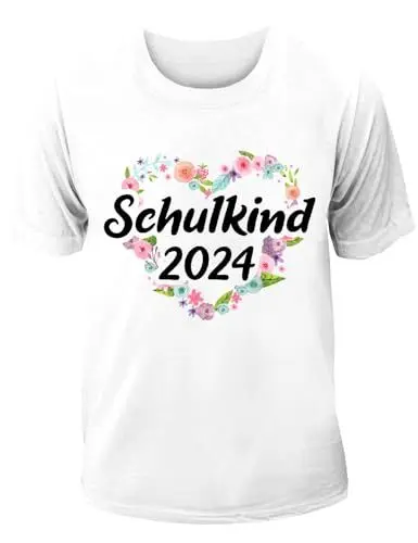 Produktbild: T-Shirt Einschulung/Schulanfang: Schulkind mit Blumenherz