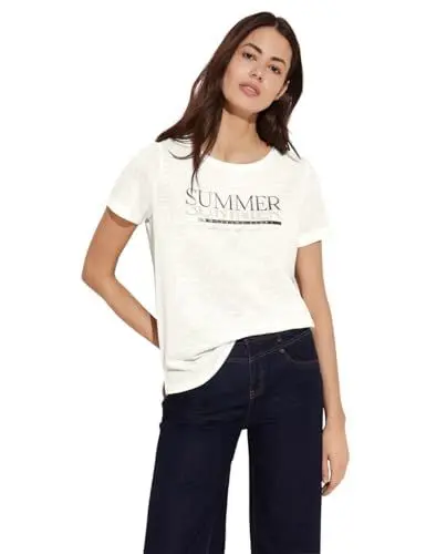 Produktbild: Street One Damen T-Shirt mit Wording A320969, Off White, 42