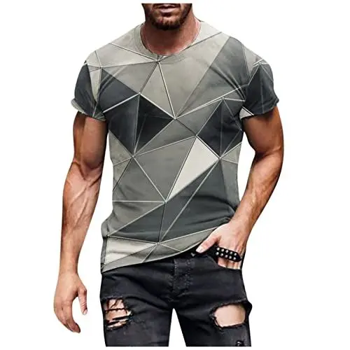 Produktbild: Tshirt Bedrucken Lassen Oversize Herren Hemd Kurzarm Herren T Shirts Tshirt Bedrucken Lassen Herren Fun-T-Shirts T-Shirt Herren Weiß Rundhals Thermo Shirt Herren Langarm Grau M