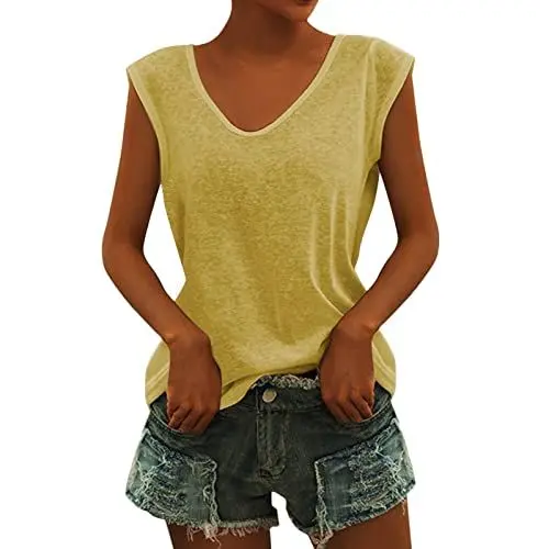 Produktbild: Tshirt Damen Angebot Damen Oberteil V Ausschnitt Ärmellose Weste Damen Lang Top Traegerlos Damen Lang Mustang Tshirt Damen Tank Top Damen V Ausschnitt Glitzer Damen Outfit Meine Bestellung Sale