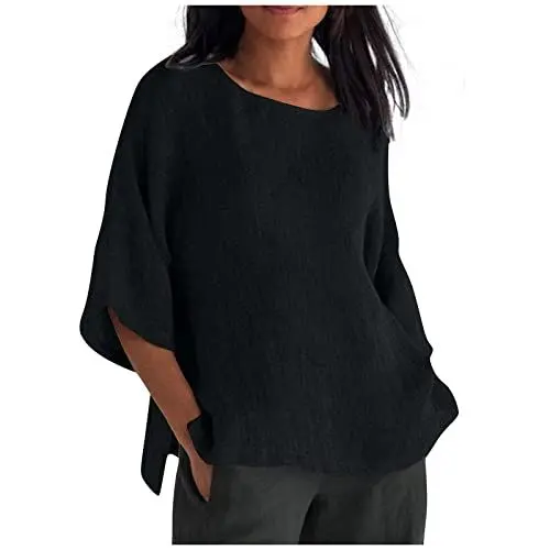 Produktbild: Tshirt Damen Bluse Damen Sport Tshirt Damen Blaues Top Rundhals Tshirt Damen Ringelshirt Damen Ausgefallene Tshirts Damen Bluse Weiß Damen Jeanshemd Damen Fashion Damen Shirts Schwarz L