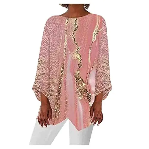 Produktbild: Tshirt Damen Elegant Leichte Sommer-Tunika Damen Sommer Umstandsmode Sommer Damen Mode Blusenshirt Oberteile Damen Große Größen Shirt Damen Langarmshirt Große Größen Blusenshirt Schicke