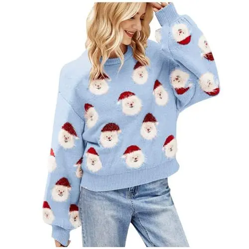 Produktbild: Tshirt Damen Sale Baumwolle Elegante grobstrickpullover Damen Weihnachten Pullover Strickpullover Herz Damen Pullover beige Longpullover Fuer Damen Winter schwarz Pullover Damen
