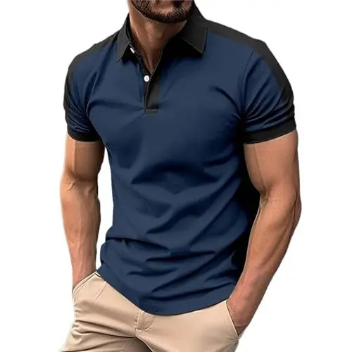 Produktbild: Tshirt Herren Marke Sale Poloshirts Herren Kurzarm Atmungsaktives Schnelltrocknend Poloshirts Für Herren Sommer Casual Mode Shirt Sommer Bequemes Knopfleiste T-Shirts Her Black Friday Angebote 2022