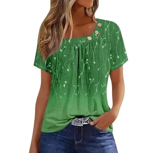 Produktbild: Tshirt Weiss Damen Langes Sommerkleid Damen Langarm Business Hose Frauen T Shirt Schwarz Damen Karobluse Damen T-Shirt Damen Casual Cap Sleeve Tshirt Damen Weißer Rollkragenpullover Grün M