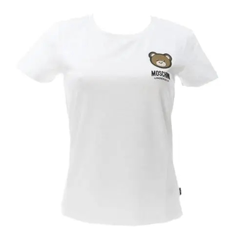 Produktbild: T-shirt donna Moschino bianco con stampa bear E25MO10 V6A0788 4410 0001 S