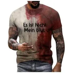 Produktbild: T-Shirts für Herren Halloween Kostüm Problem Gelöst Shirt Blutige Horror T Shirt Hässliche Tshirts mit Blood Gruselige Kleidung Rundhals Longshirt Angebote des Tages Heute 03 White L