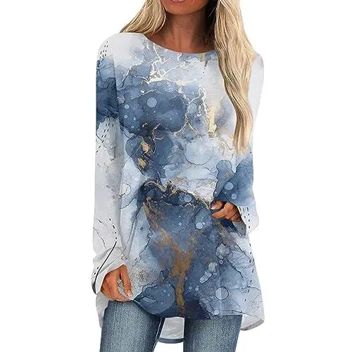 Produktbild: Tshirts Für Damen T Shirts Damen Trainingsoberteile In Übergröße Tunika Oberteile Für Damen Blusen Für Damen Lässig Oberteile Für Damen Mit Langen Ärmeln Herbstblusen Elegante Blusen Damen