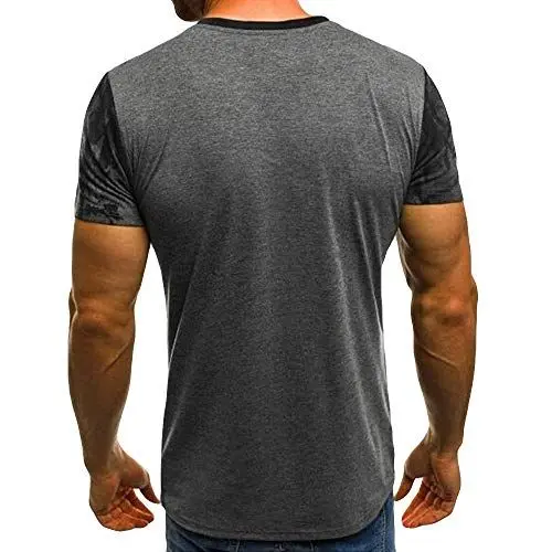 Produktbild: Tshirts Herren Sommer Kurzarm T-Shirts Stylisch Rundhals Ausschnitt Basic Tee Shirts Männer Lässig Slim Fit Tee Sport Basic Tee Herren Lässiges Oberteil Plus Size Retro Casual Bluse