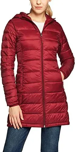 Produktbild: TSLA Damen Pufferjacke mit Kapuze, wasserabweisender, Langer, leichte verstaubarer Wintermantel, Xkj28 1pack - Brick, XXL