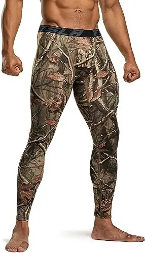 Produktbild: TSLA Herren Thermale Kompressionsunterwäsche Wintergear Sport-Leggings mit Fleece-Futter, Heatlock Athletic Print Hunting Camo, S