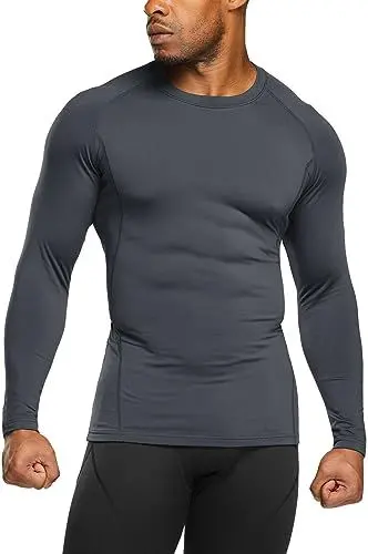 Produktbild: TSLA Thermale Kompressionsunterwäsche Wintergear Sport Langarm-Shirt mit Fleece-Futter für Herren, Yud54 1pack - Charcoal, XL