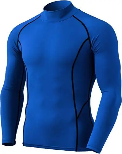 Produktbild: TSLA Thermale Kompressionsunterwäsche Wintergear Sport Langarm-Shirt mit Fleece-Futter für Herren, Yut56 1pack - Blue, XL