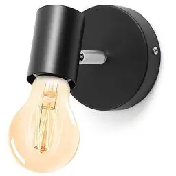 Produktbild: Tsling Wall LED Deckenstrahler mit E27 Sockel Schwarz 1 Flamme Wandleuchte,Vintage Spotlight Nachttischlampe für Schlafzimmer,Wandleuchte Deckenleuchte für Küche,Flur Gang mit Birne
