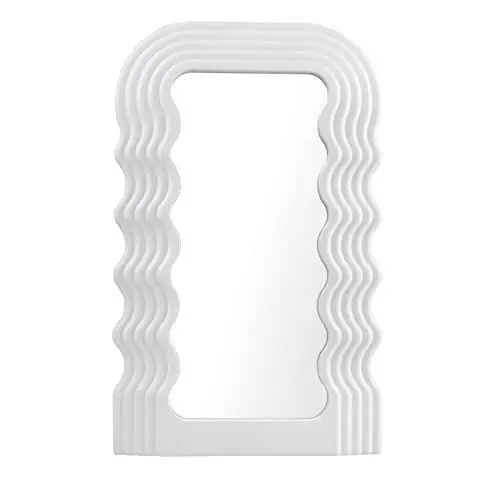 Produktbild: Tstarer Kosmetikspiegel für Wand- und Schminktischplatte, dekorativer Make-up-Spiegel, 24,9 x 40,1 cm, Weiß