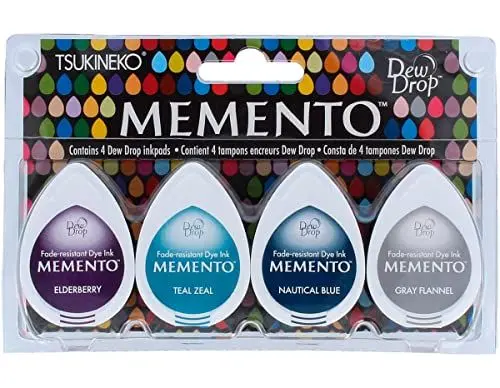 Produktbild: Tsukineko MD-100 bis 18 Memento Dew Drop Dye Stempelkissen 4-Pkg-Delphin-Spiel, Multiple Colours