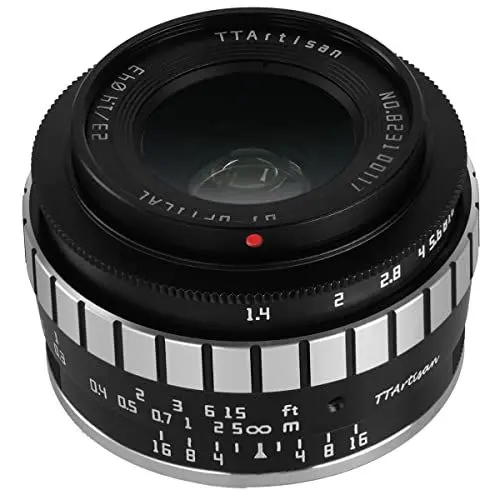 Produktbild: TT Artisan 23mm F/1.4 APS-C Objektiv Anschluss Fuji X Mount Silver manuelles Weitwinkelobjektiv für spiegellose Kameras TTAL2314FXS Silber