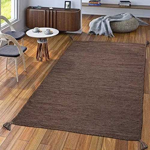 Produktbild: TT Home Handwebteppich Wohnzimmer Natur Webteppich Kelim Modern Baumwolle In Braun, Größe:160x220 cm