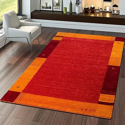 Produktbild: TT Home Teppich Gabbeh Handgefertigt Qualität Modern 100% Wolle Meliert In Terrakotta, Größe:200x300 cm
