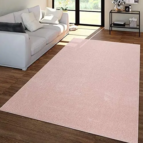 Produktbild: TT Home Wohnzimmer Teppich Kurzflor Unifarbendes Design Modern Und Zeitlos, Farbe: Rose, Größe:120x170 cm