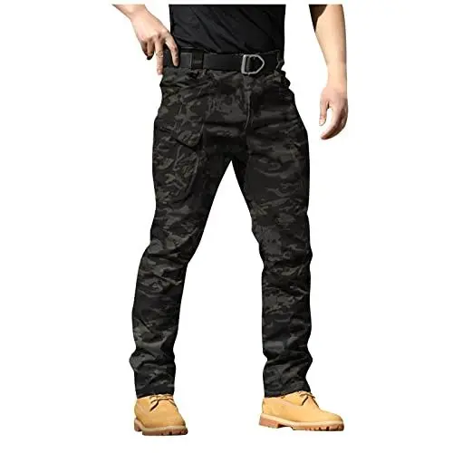 Produktbild: HSUAYEUD Work Pants Men,Herren Flex Ripstop Tactical Pants, Wasserabweisende Stretch-Cargo-Hose, leichte EDC-Wander- und Arbeitshose