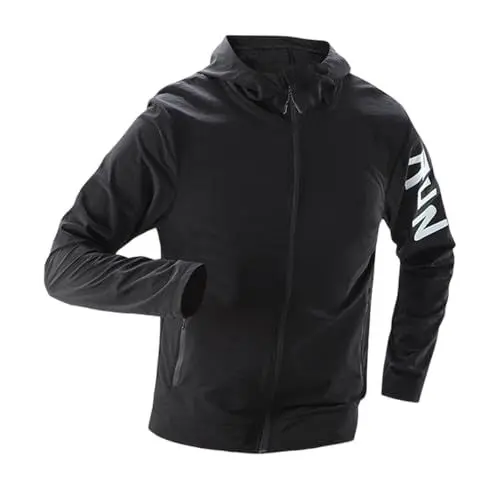 Produktbild: TTFDJG Sportjacke Herren Fahrrad Regenjacke Atmungsaktiv Fahrradjacke Sommer Leichte Windjacke Wanderjacke Sonnenschutz Jacke Sportlich Laufjacke mit Kapuze Sommerjacke Winddicht Freizeitjacke