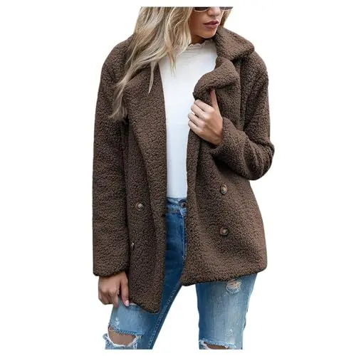 Produktbild: TTFDJG Teddy Fleecejacke Damen Winter Mantel Mantel Frühling Winter Kleidung Damen Mantel Schwarz Damen Pelzmantel Herbst Outfit Damen Mantel Damen Schwarz Herbst Jacken Für Damen M Kaffee
