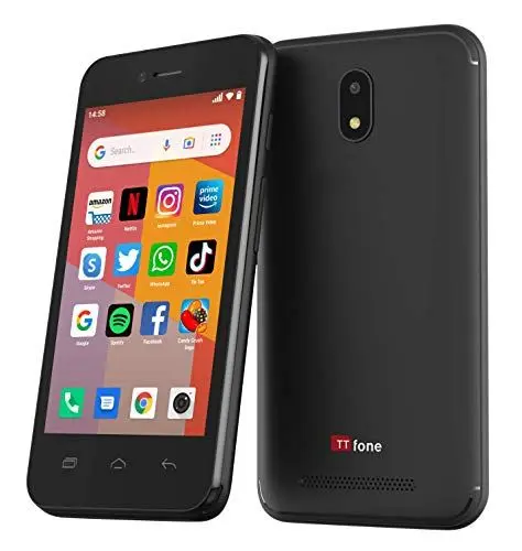 Produktbild: TTfone TT20 Smart 3G Mobiltelefon mit Android GO - 8 GB - Dual SIM - 4 Zoll Touchscreen (Schwarz)