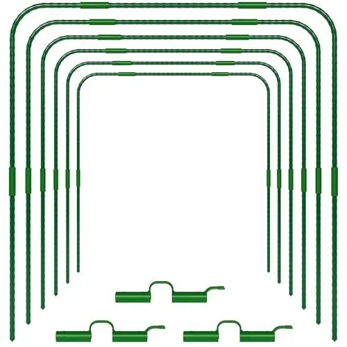 Produktbild: TTL Garden Vario 80 6xTunnelbogen System - 6er Set Folientunnel Bögen H 88 x B 84 cm zur Beetabdeckung - 4 mögliche Größen - rostfreie Stahl Tunnelbögen kunststoffbeschichtet - mit 30 Halteclips