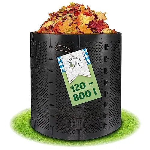 Produktbild: TTL Garden Komposter „Vario“ 800 Liter - offener Kunststoff Komposter rund - Variable Größe 120 bis 800 Liter, Höhe 90cm Garten-Komposter HDPE schwarz UV-beständig schneller & einfacher Aufbau