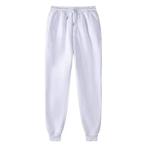 Produktbild: Tuchhose Herren Men 's Comfy Hookup Hooker Hoses Bundle mit Fester Farbe Schnürung Trainingshose Hose Herren Mit Sitzpolster (White, XL)