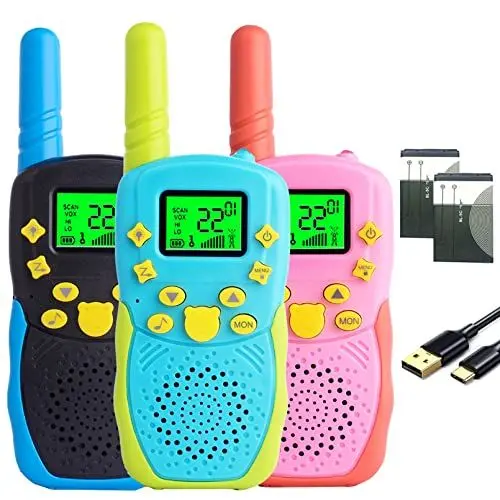 Produktbild: TUCHUNME Walkie Talkie Kinder,Wiederaufladbar 8 Kanäle Draußen Spielzeug Funkgeräte mit Taschenlampe Geschenke für Jungen und Mädchen Lange Reichweite für Ausflug Abenteuer im Freien,Camping,Wandern