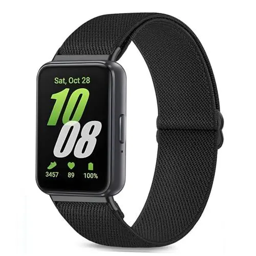 Produktbild: TUCOMO Elastische Nylon Armband Kompatibel mit Samsung Galaxy Fit 3, Loop Dehnbare Ersatzarmband Uhrenarmband für Samsung Galaxy Fit 3 SM-R390 Herren Damen