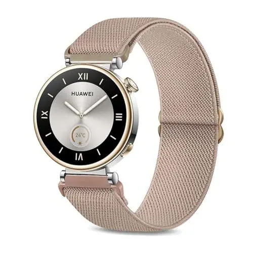 Produktbild: TUCOMO Kompatibel mit Huawei Watch GT 4 41mm / Watch GT 5 41m Armband, 18mm Elastische Nylon Loop Dehnbare Ersatzband für Huawei Watch GT 4 41mm Herren Damen