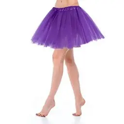 Produktbild: Tüllrock Tütü Damen Ballettkleidung Klassischer 3 Lagiger Tüllrock für Party Zubehör Tanzen Frauen Tutu Dunkellila Ballettkleid Dirndl Tanzkleidung Damen Kurz Ballett Rock 80er Jahre Outfit Damen