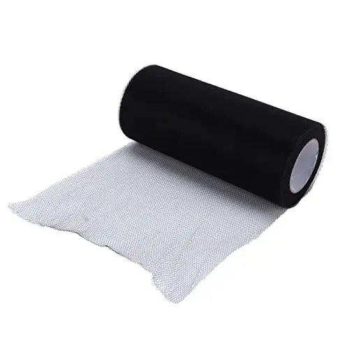 Produktbild: Tüllrolle, Kleidung, Farbe, Netzstoff, Kleid, Stoff, Dekoration, Basteln, Hochzeit, Amerikanische Spule, Mittelhart, Leere Leinwand (100 Yards-schwarz)
