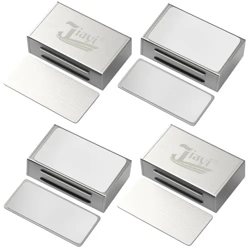 Produktbild: Tür Magnet Schranktüren Selbstklebend Jiayi 4 Stück Aktualisiert Türmagnete für Möbel Magnetschnäpper Stark Edelstahl Küche Magnetverschluss für Schrankmagnete Schubladen Magnet Türschließer