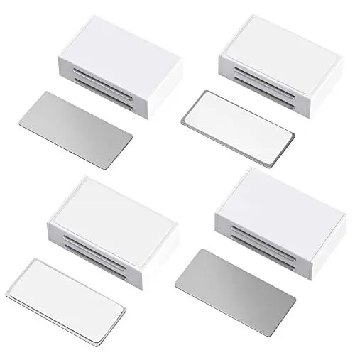 Produktbild: Tür Magnete für Schranktüren Selbstklebend Jiayi 4 Stück Aktualisiert Türmagnete für Möbel Magnetschnäpper Stark Schrankmagnete Magnetverschluss Schubladen Magnet Türschließer Verschluss Weiß