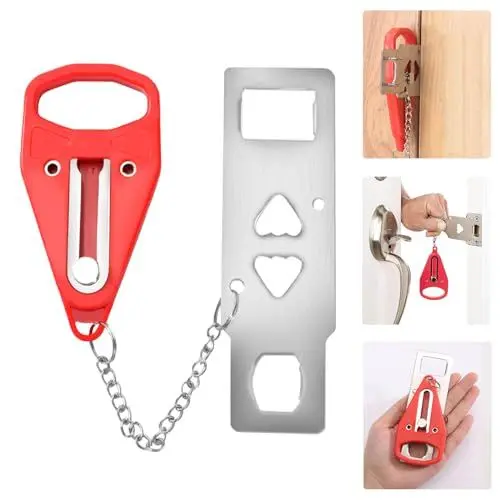 Produktbild: Tür Tuer Sicherheit Türsicherung Reiseschloss Portable Travel Door Lock Sicherheitsriegel Schlossriege for Travelling Zimmer Hotels Sicherheit, 2 Stück