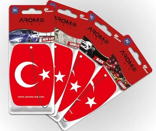 Produktbild: Türkischer Duftbaum - orientalischem Türkei Auto-Lufterfrischer Duftanhänger 4-er Pack Duftbaum in 4 Düften New Car, Black, Vanilla, Cherry